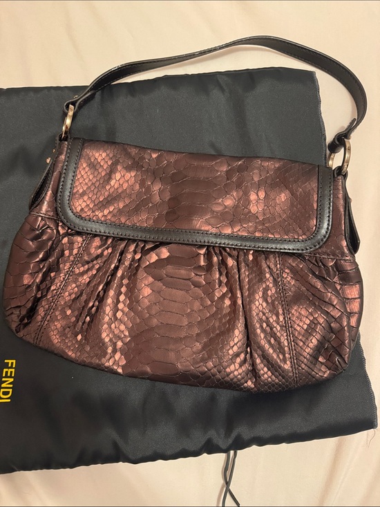 Fendi Handbags - Fendi Bolso Python Metallic Bag